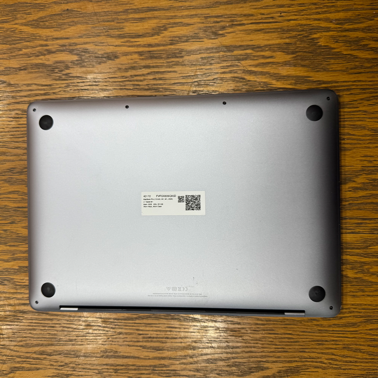 Apple MacBook Pro 2020 (Used) Apple M1 Chip 8GB RAM 256GB SSD 13.3" Inches Retina Display | 408 Cycles | Grey - Code: RNMB0046
