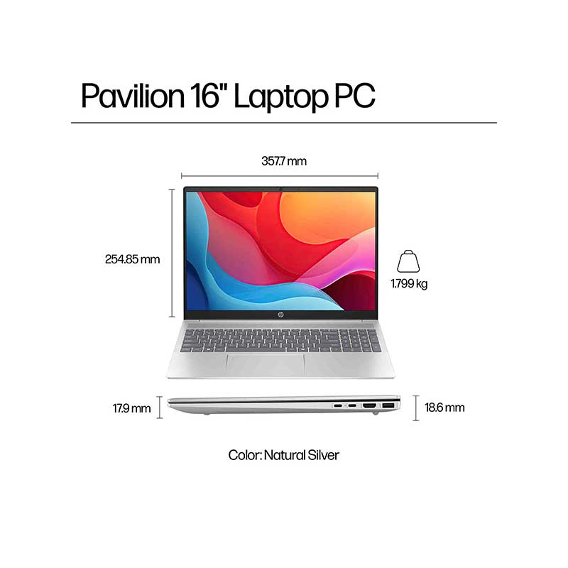 HP Pavilion 16-AG0070WM Ryzen 7 8th Gen 8840U 8GB DDR5 512GB SSD 16" Display