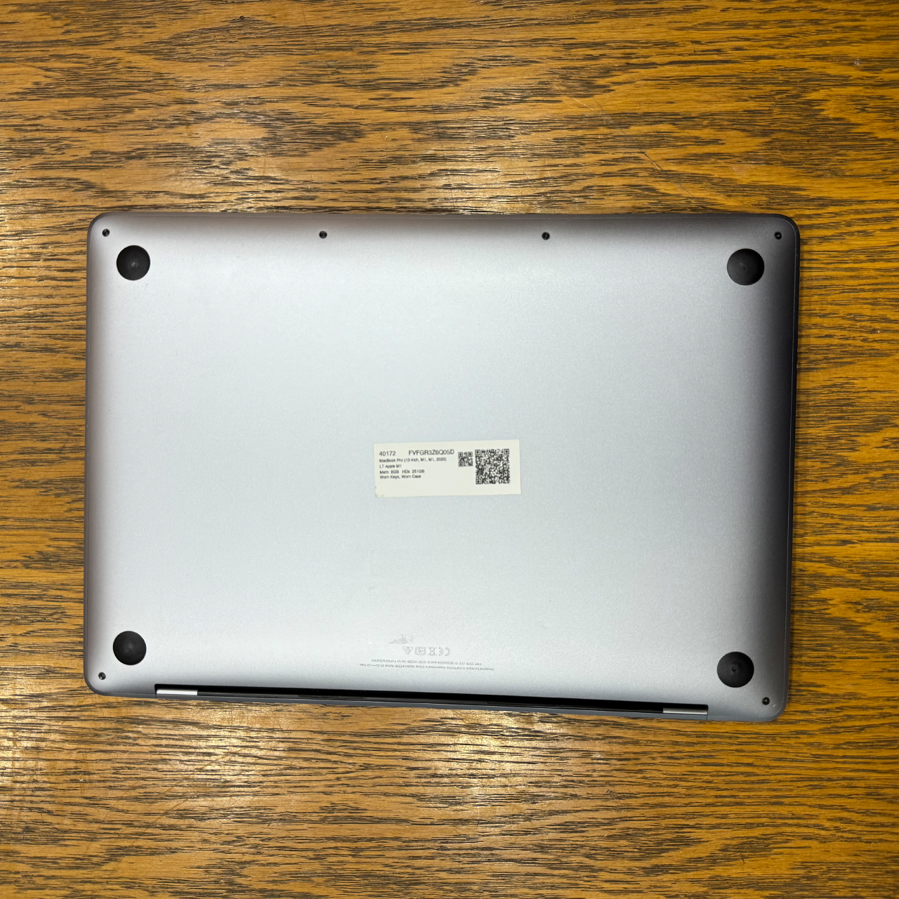 Apple MacBook Pro 2020 (Used) Apple M1 Chip 8GB RAM 256GB SSD 13.3" Inches Retina Display | 332 Cycles | Grey - Code: RNMB0047
