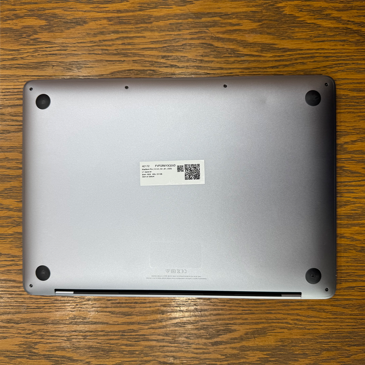 Apple MacBook Pro 2020 (Used) Apple M1 Chip 8GB RAM 256GB SSD 13.3" Inches Retina Display | 133 Cycles | Grey - Code: RNMB0043